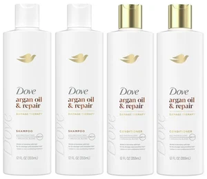 Dove Argan Oil Repair Damage Therapy Shampoo &Conditioner Amino Serum 12oz-4Pack - Picture 1 of 2