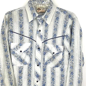 Vintage Cowboy Joe By Atlantic Westerner USA Snap Shirt Hipster Blue Small - Picture 1 of 9