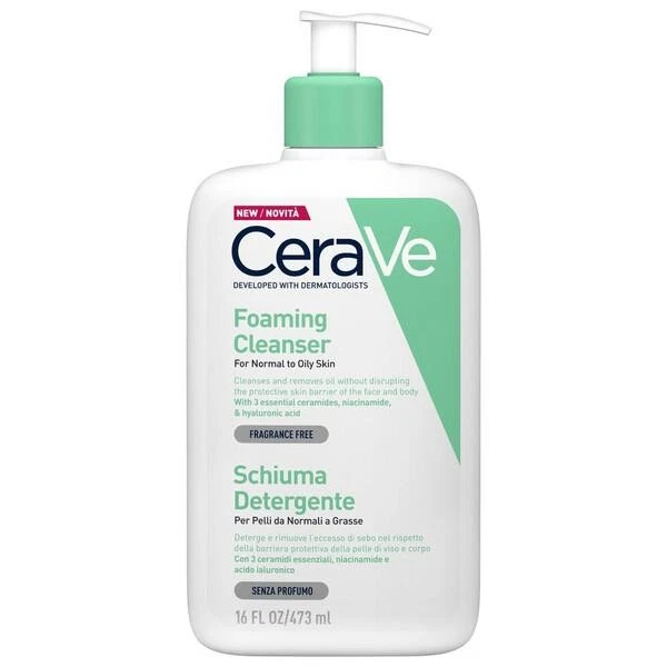 CeraVe Schiuma Detergente Viso Pelle Grassa Seboregolatrice 473 ml - Immagine 1 di 1
