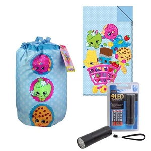 Camping Slumber Sleeping Bag + Backpack + LED Flashlight SPK Shopkins Kids 3+NEW - Picture 1 of 6
