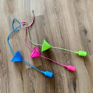 Silicone Ceiling Light Fixtures Set Of 3 Colorful Modern Home Lamp Decor Vibrant - Picture 1 of 6