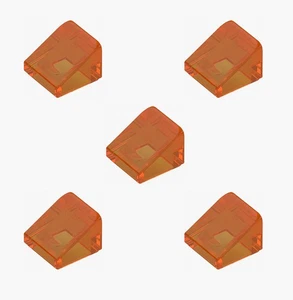 5 New LEGO Transparent Orange 1x1 Slope 54200 1x1x2/3 cheese slope angle 30° - Picture 1 of 6