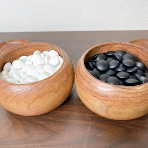 Igo GO Stones Goishi Clam Shell White Black Set 28 White 161 Black 173 Japan - Picture 1 of 6