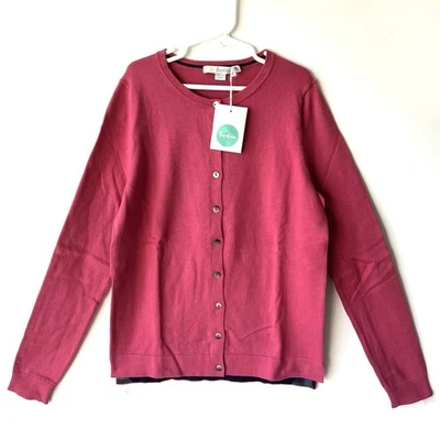BODEN Mujer XS Suave Rosa Mezcla de Algodón Cárdigan Suéter Abotonado NUEVO CON ETIQUETA Foto 1 de 4