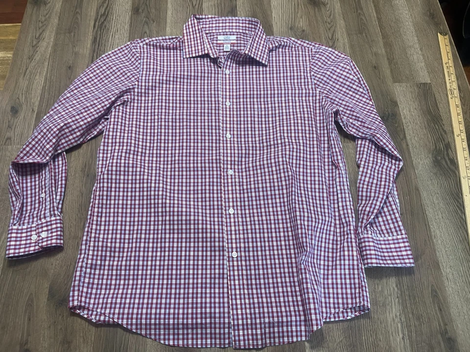 Croft & Barrow Shirt, Men's Size 17 34/35, Blue White Red Classic Fit Button Up - Image 1 of 4