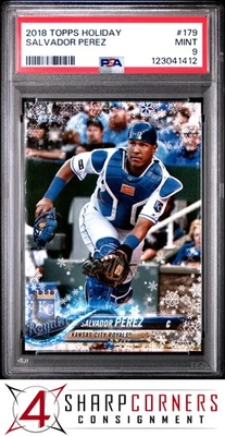 2018 TOPPS HOLIDAY #179 SALVADOR PEREZ ROYALS POP 1 PSA 9 - Image 1 of 3