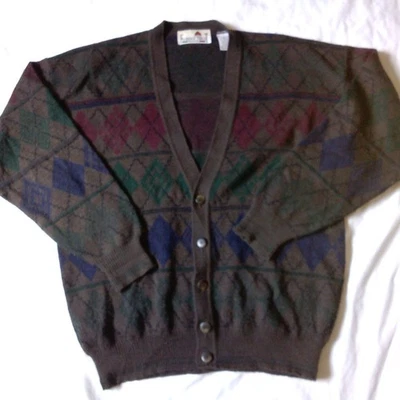 Cárdigan Florence Tricot Para Hombre Mediano Argyle Gris Azul Rojo Acrílico Lana Largo... Foto 1 de 4