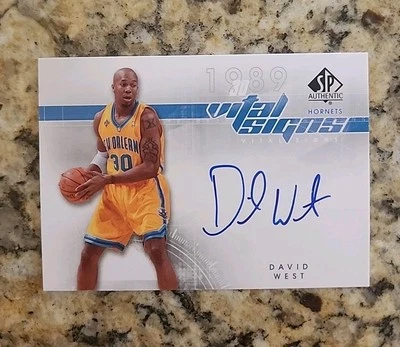 David West 2008-09 SP Authentic Vital Signs Signed Autograph Auto #VS-DW Hornets - Image 1 of 4