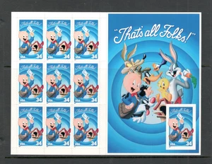 Sc # 3534 ~ Booklet Pane of 10 ~ 34 cent "That's All Folks" Issue - Picture 1 of 2