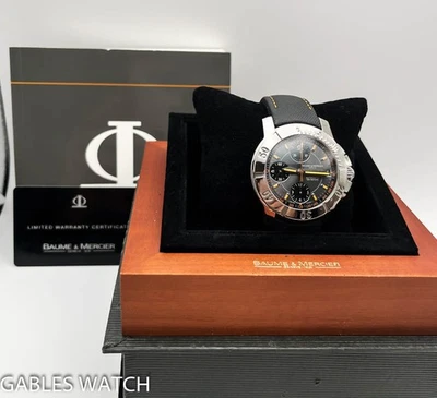 Baume & Mercier Capeland 65405 Acero 38mm Automático Cronógrafo Reloj Caja y Papeles Foto 1 de 4