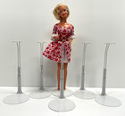 6 2201 Doll stands WHITE 11.5-12.5" Barbie Kaiser Francie Midge Monster High NEW