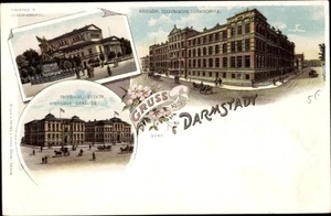 Litho Darmstadt Hessen, Theater, Kriegerdenkmal, Techn.... - 4179124 - Picture 1 of 2