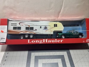 NewRay Long Hauler Ram 3500 Truck W/ Fifth Wheel Rv Camper 1:32 DieCast Plastic - Picture 1 of 7