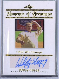 Whitey Herzog 11 Legends of Sports Autograph Card /5 - Picture 1 of 1