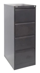 4 Drawer Vertical Storage Steel Filing Office Lockable Cabinet GO - Heavy Duty - Picture 1 of 8