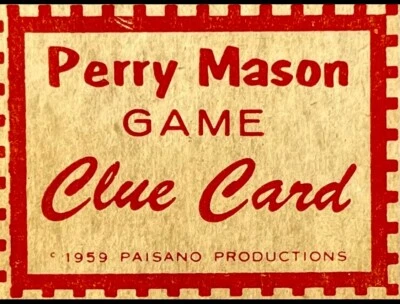 PERRY MASON CLUE CARD 1959 Screaming Blonde & Overnight Case PAISANO PRODUCTIONS - Image 1 of 4