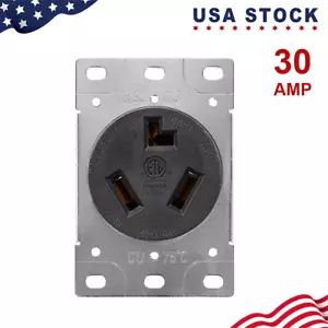 Presa Asciugatrice 30 Ampere, Presa per Asciugatrici Elettriche, NEMA 10-30R, 3 Poli, 3 Fili - Foto 1 di 9