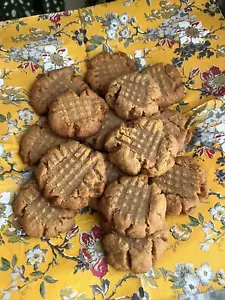 1 Dozen Gluten Free Peanut Butter Cookies 12 Old Fashioned Baked Goods Homemade - Picture 1 of 2