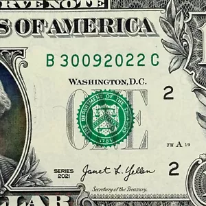 30th of September 2022 Birthday Dollar NEW Uncirculated Fancy Serial Number - Picture 1 of 3