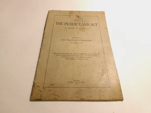 The Public Land Act, The Philippine Commission. Oct. 7, 1903. Pre-owned. 1906. - Imagen 1 de 11
