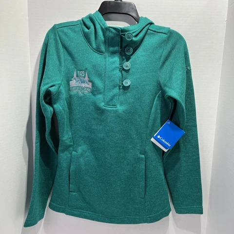 Kentucky Derby Jacket Womens XS Green 145 Sweater Columbia Pullover Knit Hoodie Cover