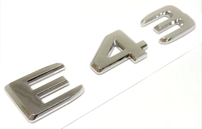 #2 CHROME E43 REPLACEMENT FOR MERCEDES REAR TRUNK EMBLEM BADGE NAMEPLATE DECAL - Изображение 1 из 2