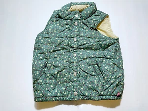 Baby Gap Girls 5T Green & Tan Floral Reversible Puffer Vest NEW - Picture 1 of 9