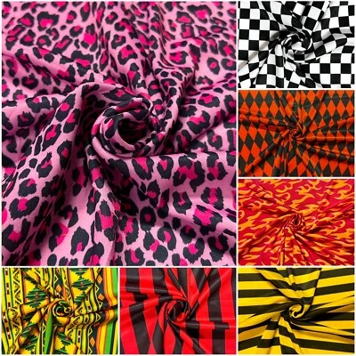 Karneval Polyester Jersey Stoff bedruckt Fasching Kostüm Bekleidung Deko Muster - Bild 1 von 2