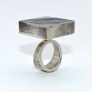 Modernist Sterling Silver & Abalone Shell Ring – Arne Johansen Mid Century 1960s - Picture 1 of 6