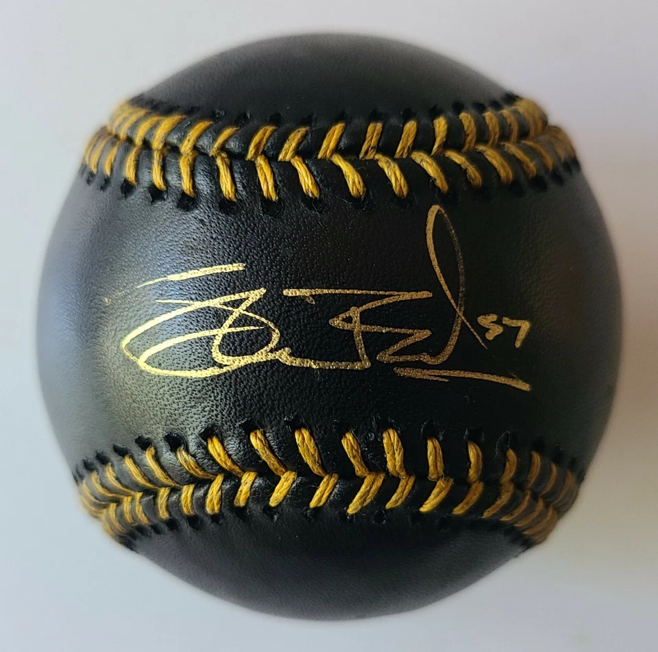 Shane Bieber Signed Auto OML Black Baseball Cleveland Indians Autograph BAS - Image 1 of 4