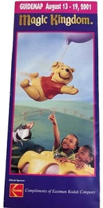 Magic Kingdom Disney Guide Map Vintage 2001 Full Color Kodak Winnie The Pooh - Picture 1 of 3