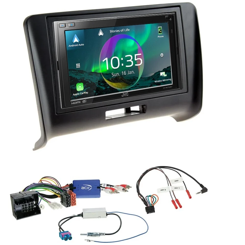 JVC KW-M875DBW - 6.8” Wireless CarPlay Android Stereo Upgrade for Audi TT Mk2 8J - Image 1 of 1
