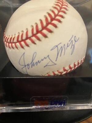 Johnny Mize HOF Autographed Baseball PSA/DNA 8.5 With LOA - Image 1 of 4