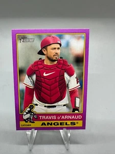 Topps 2025 Heritage Travis D’Arnaud Purple Border Card 458 - Picture 1 of 2