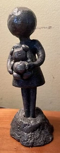 Vintage Signed by Modernist William Lattimer 7" Young Girl with Teddy Bear - Picture 1 of 6