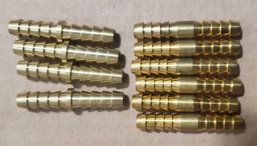 1/4 X 1/4”  Hose Barb Mendor Union Splicer Brass Fitting Gas Water Air Qty (10) - Image 1 of 1
