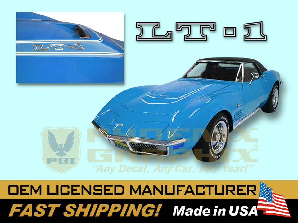 1970 1971 1972 Chevy Corvette C3 блок LT1 LT-1 капот трафарет наклейки полоски набор - Изображение 1 из 1