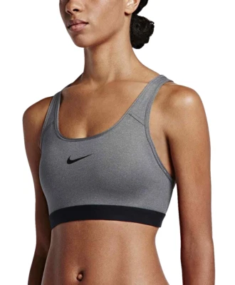 NEW NIKE [S] Women DRI-FIT Medium Support Padded  Sports Bra-Grey 823312-092 - Image 1 of 3
