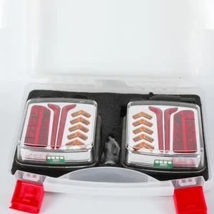 Wireless Led Rear Tail Lights Battery Operated USB Magnetic Tow Towing Trailer - Picture 1 of 11
