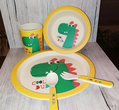 Kindergeschirr Set aus Bambus. 5-teilig. Eco freundliche Geschirr.  - Bild 1 von 3