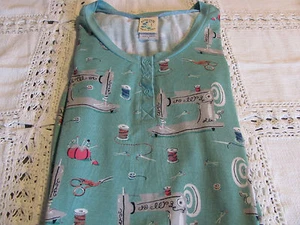 MUNKI MUNKI NITE-NITE XS Night Gown Blue Green Sewing Thread Scissors Needle NEW - Picture 1 of 3