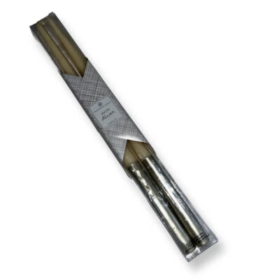 18” unscented Taper Candles White/Gold Chesapeke Bay Candle  - Image 1 of 4