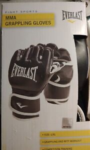 Everlast Pro Style Grappling MMA Gloves - Large (L/XL) - Black Sealed NIB NEW