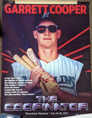 Garrett Cooper Miami Marlins The Coopinator Poster Throwback 2019 - Fast Ship Cover