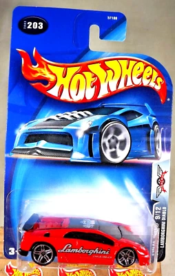 2003 Hot Wheels #203 Final Run 9/12 LAMBORGHINI DIABLO Red w/Chrome Pr5 Spokes - Image 1 of 4