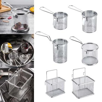 Deep Fry Basket Stainless Steel Pasta Noodle Strainer for Frying Straining - Image 1 of 2
