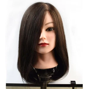 Real Human Hair Mannequin Head for Hairdressing Hairdstyle Training Practice - Picture 1 of 24