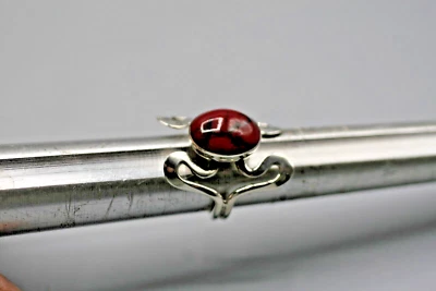 Anillo Jaspe Rojo / Talla 7.5 / Plata de Ley 925 7.1g Foto 1 de 4