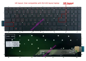 Nuevo para teclado Dell G5 serie 15 (5587), G5 serie 15 (5590) letra roja sin retroiluminación de EE. UU. - Imagen 1 de 4