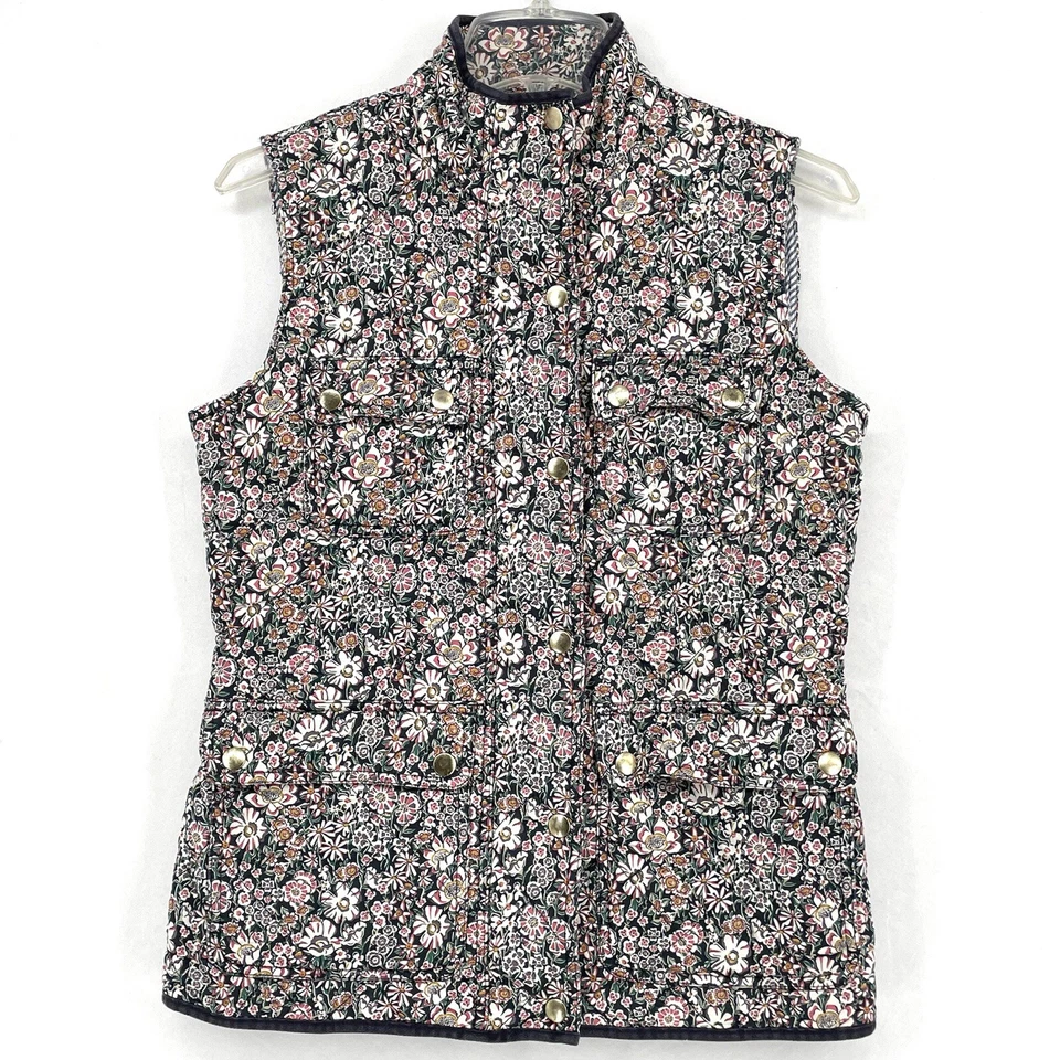 J. Chaleco Acolchado Crew Liberty Catesby Floral Excursión Talla XS Bolsillos Forrados Foto 1 de 4